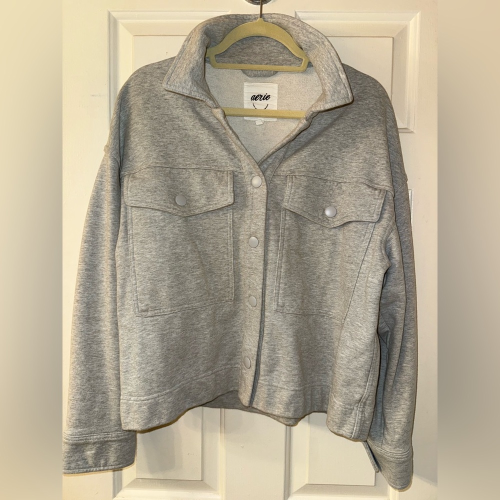 Aerie Fleece Cropped Shacket